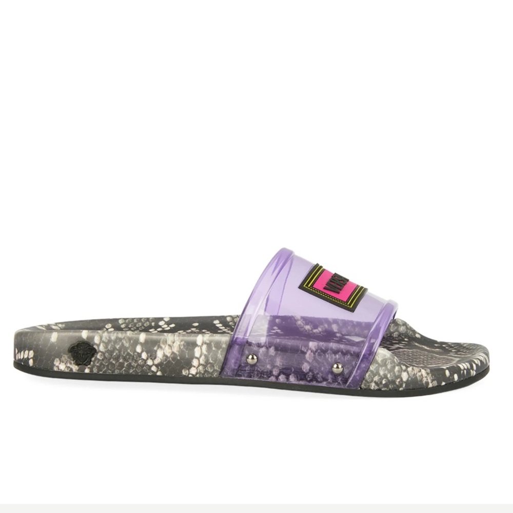Versace Snake Print Slides 🔥Sandals • Made In Italy • Size 7 - Picture 2 of 16